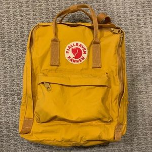 Yellow Fjallraven Kanken Backpack